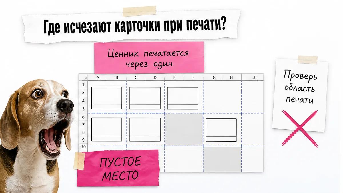 Собака у пустых мест в предварительном просмотре печати.