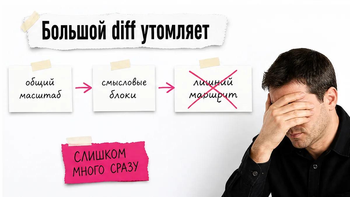 Мужчина закрывает лицо ладонью перед карточками большого списка файлов.