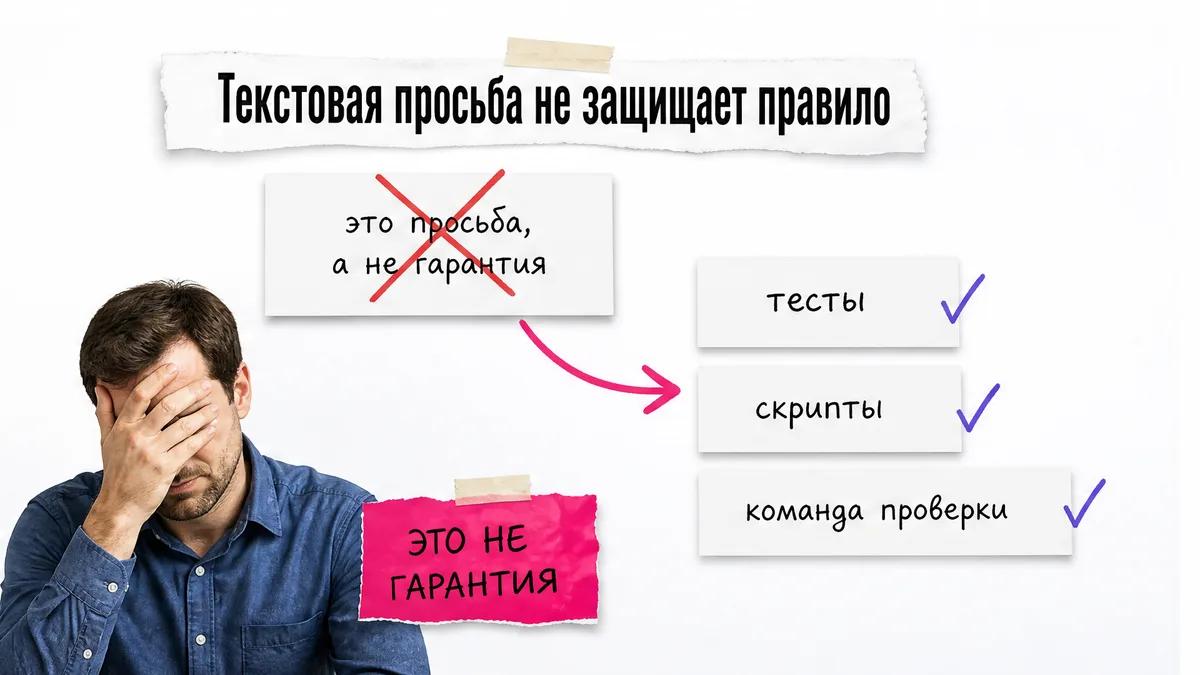 Мужчина закрывает лицо рядом с карточками тестов и скриптов как защитой правила.