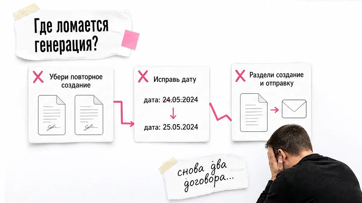 Человек со спины закрывает лицо ладонями рядом с причинами сбоев генерации.